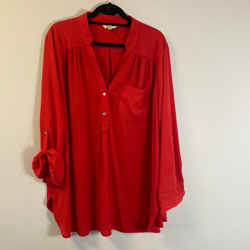 Red Blouse 3X